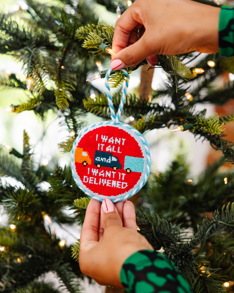 Needlepoint Ornament - Delivered - Furbish Studio