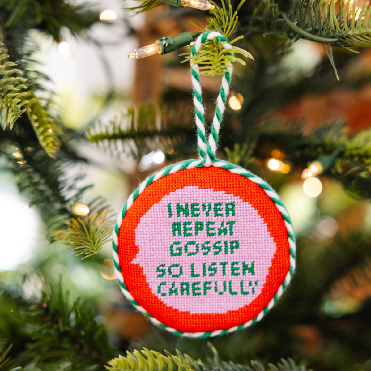 Needlepoint Ornament - Gossip - Furbish Studio