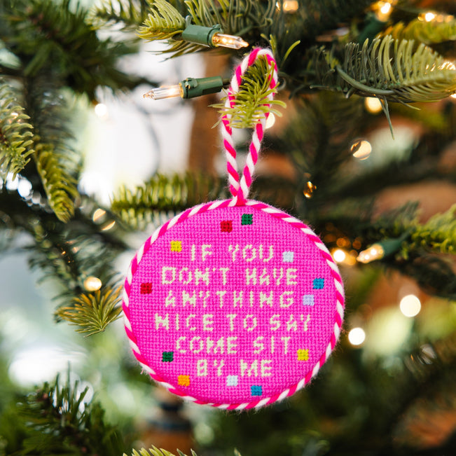 Needlepoint Ornament - Come Sit By Me - Furbish Studio