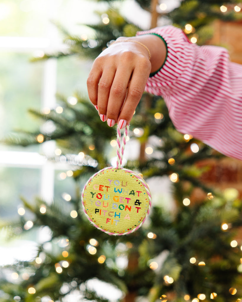 Needlepoint Ornament - Get What You Get - Furbish Studio