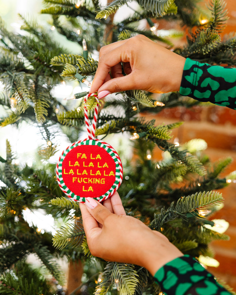 Needlepoint Ornament - Fa La La - Furbish Studio