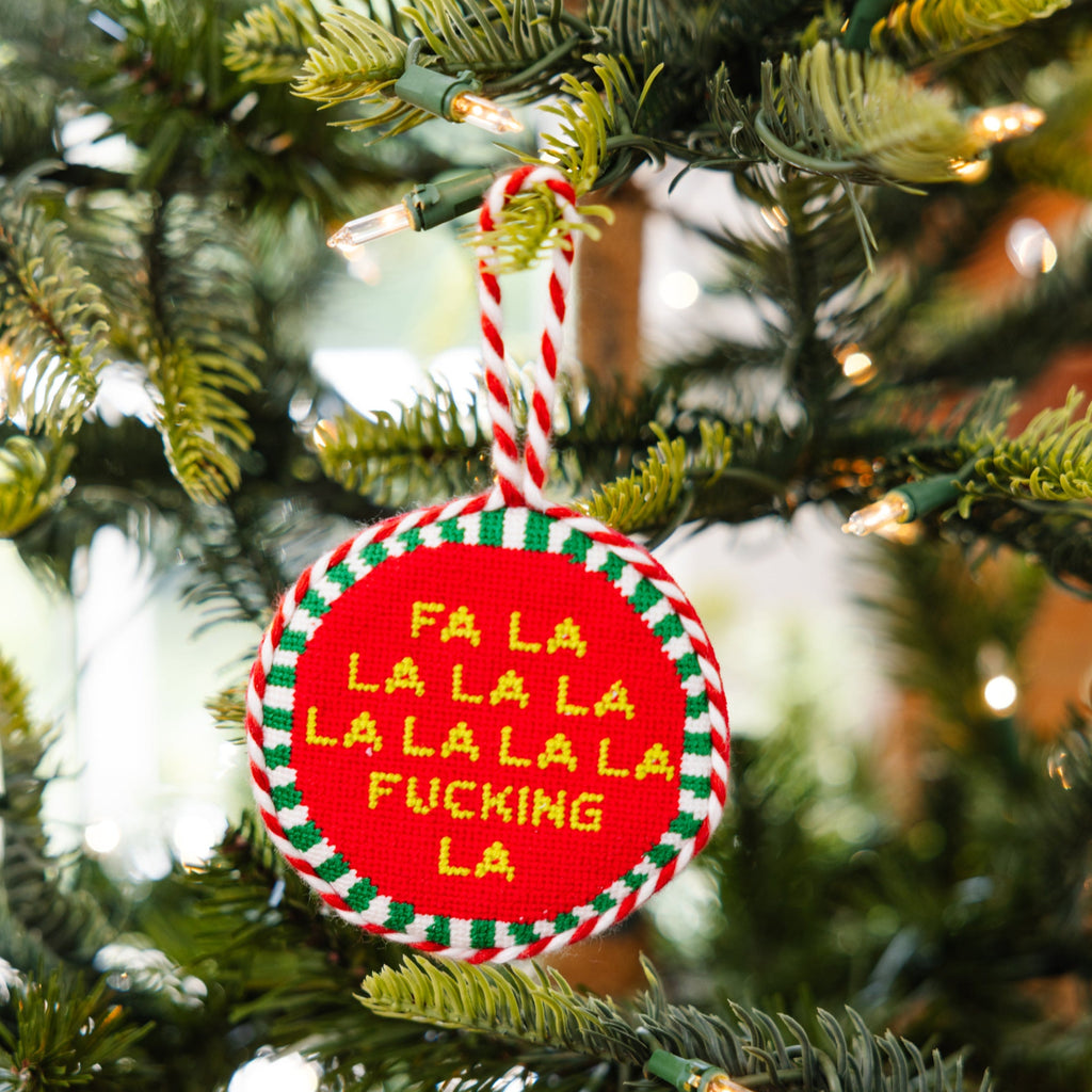 Needlepoint Ornament - Fa La La - Furbish Studio