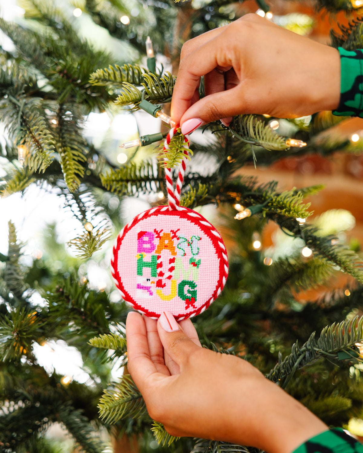 Needlepoint Ornament - Bah Humbug - Furbish Studio