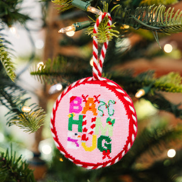 Needlepoint Ornament - Bah Humbug - Furbish Studio