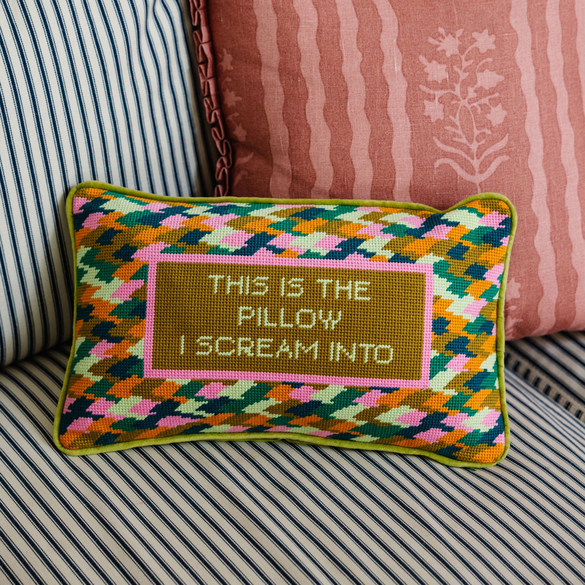 Scream Needlepoint Pillow - Furbish Studio