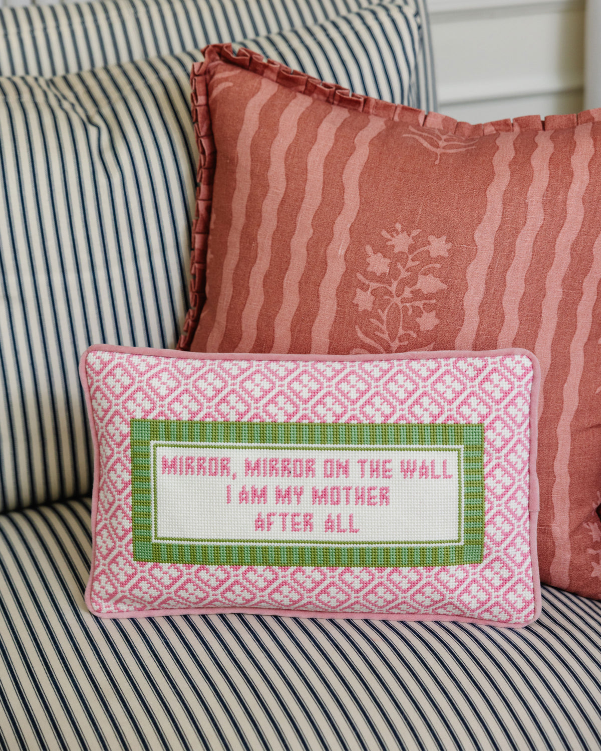 Mirror Mirror Needlepoint Pillow