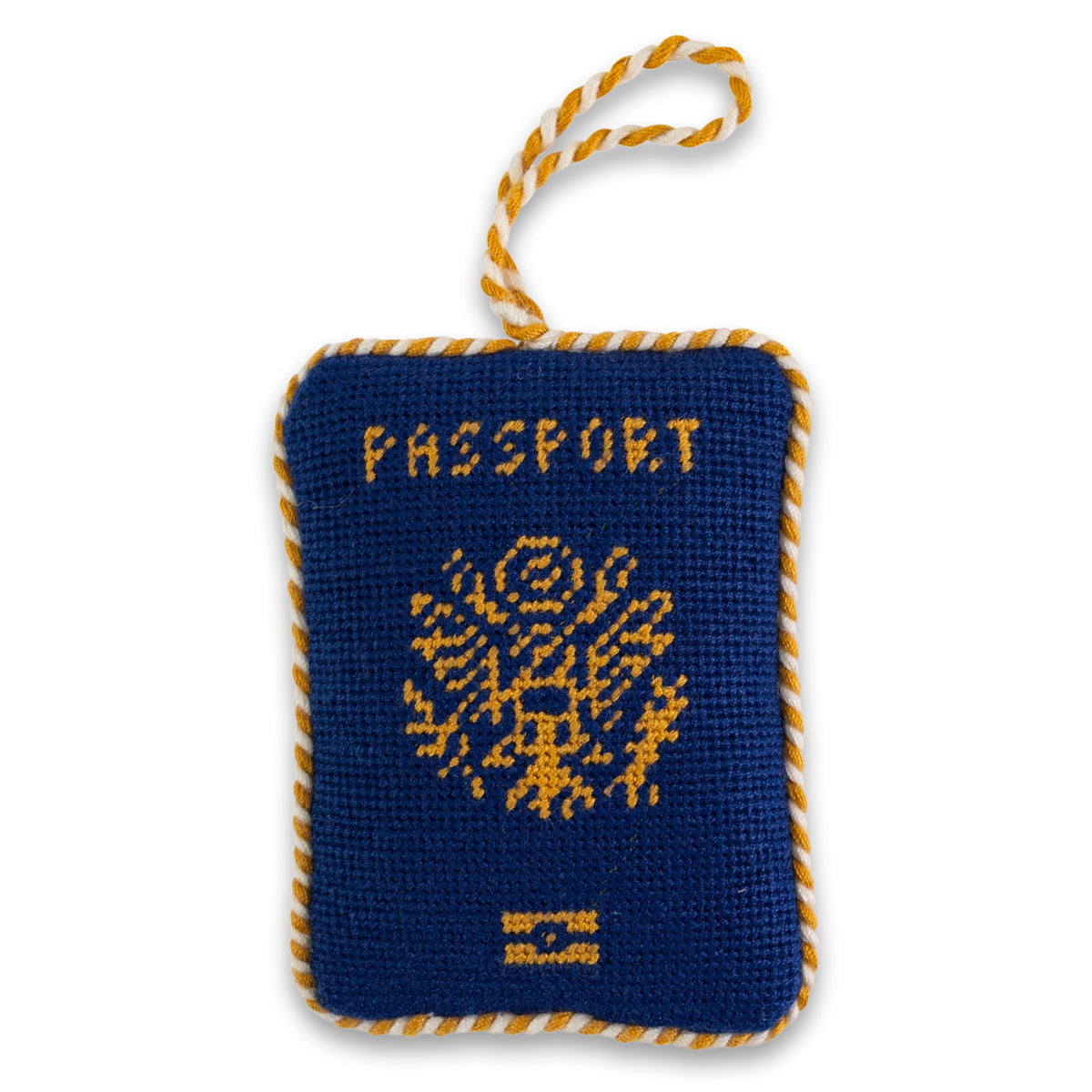 Needlepoint Icon Ornament - Passport - Furbish Studio
