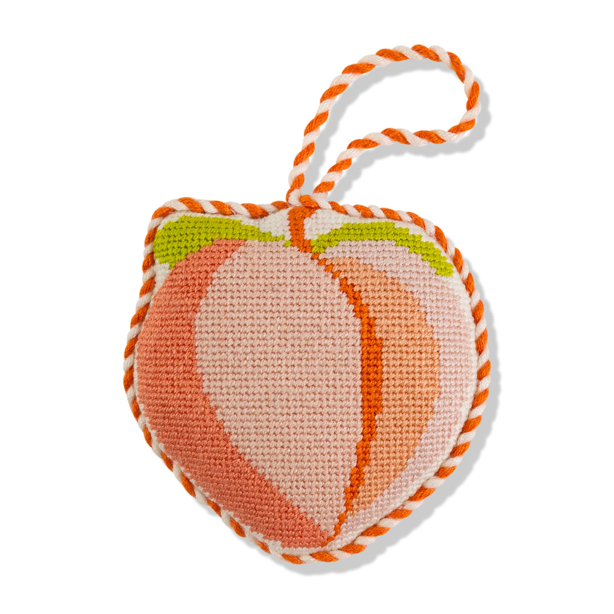 Needlepoint Icon Ornament - Peach - Furbish Studio