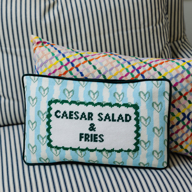 Girl Dinner Needlepoint Pillow - Furbish Studio
