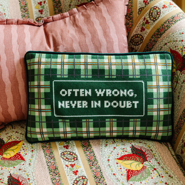 Often Wrong Needlepoint Pillow - Furbish Studio
