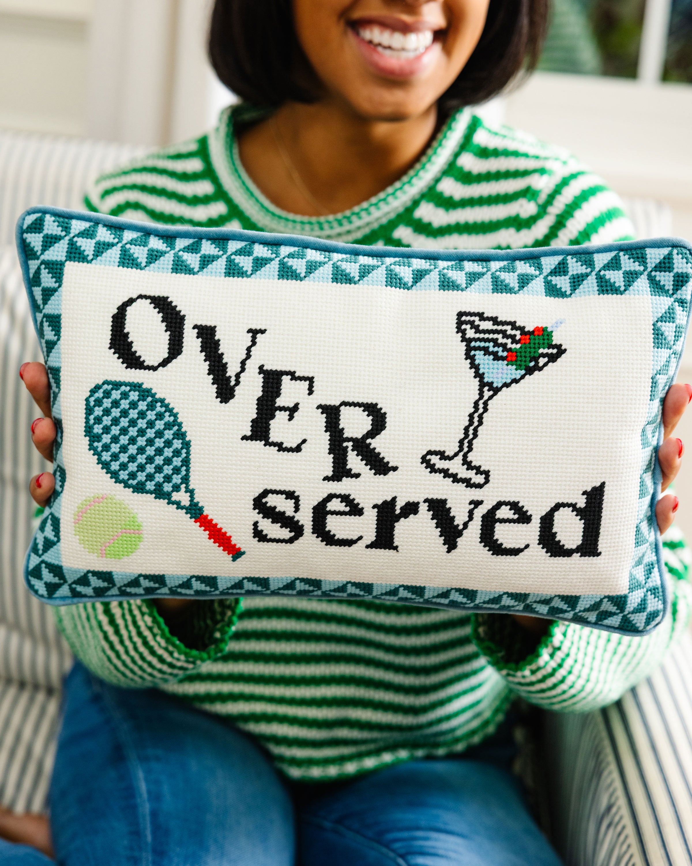 Overserved Needlepoint Pillow – Furbish Studio