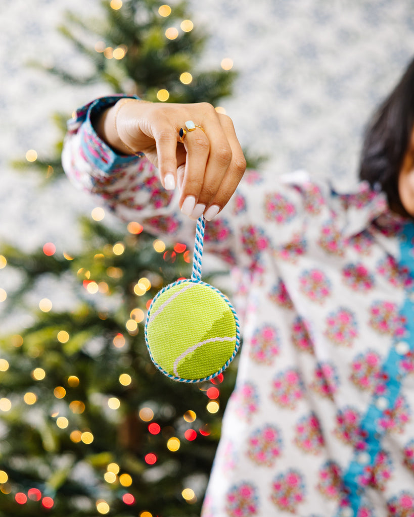 Needlepoint Icon Ornament - Tennis Ball - Furbish Studio