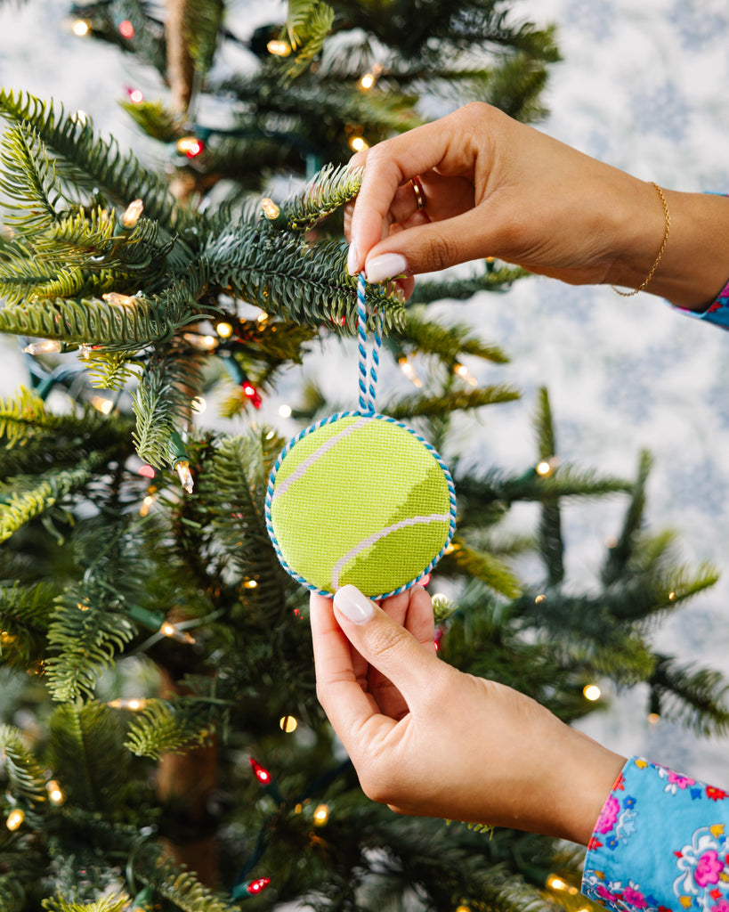 Needlepoint Icon Ornament - Tennis Ball - Furbish Studio