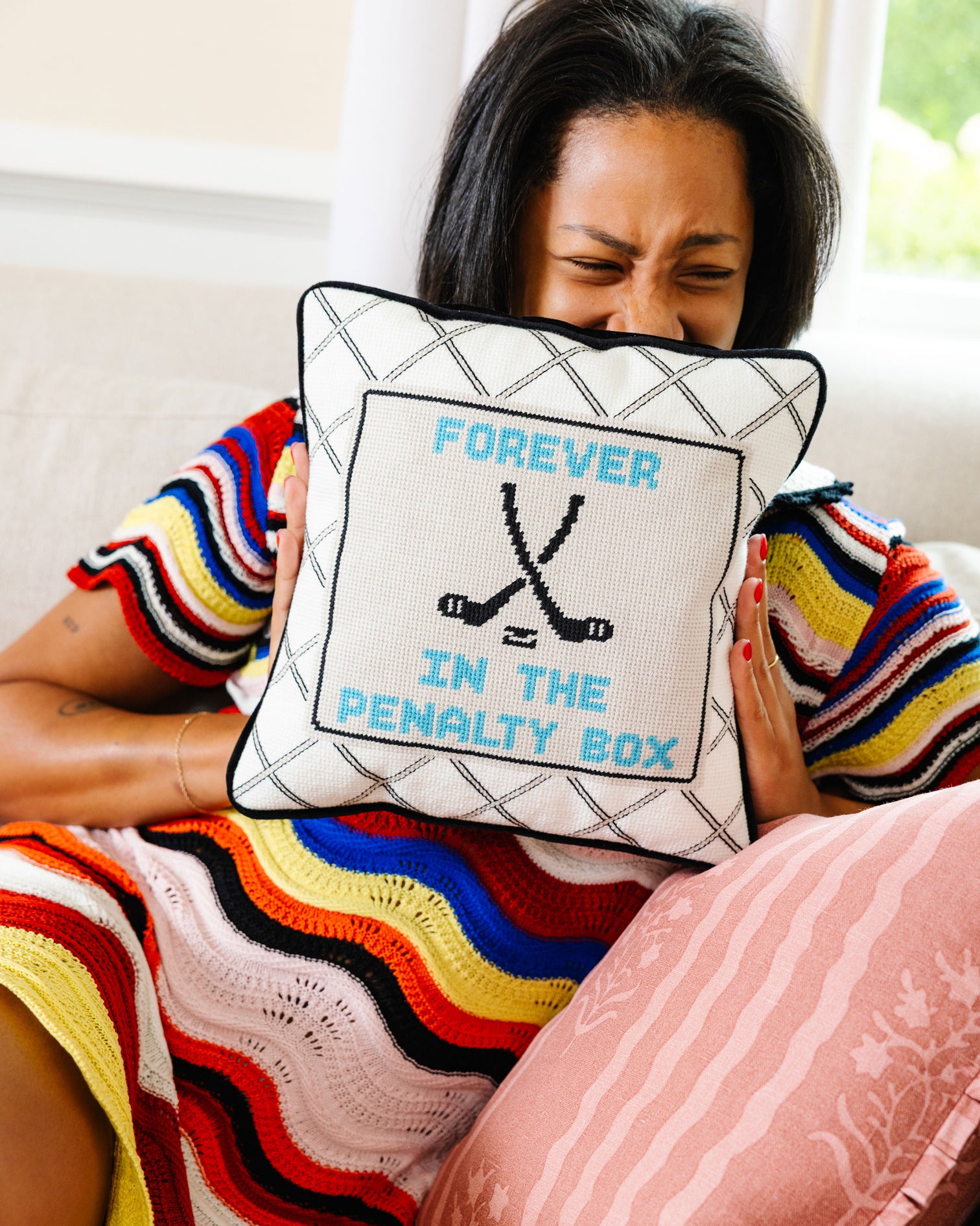 Penalty Box Needlepoint Pillow - Furbish Studio