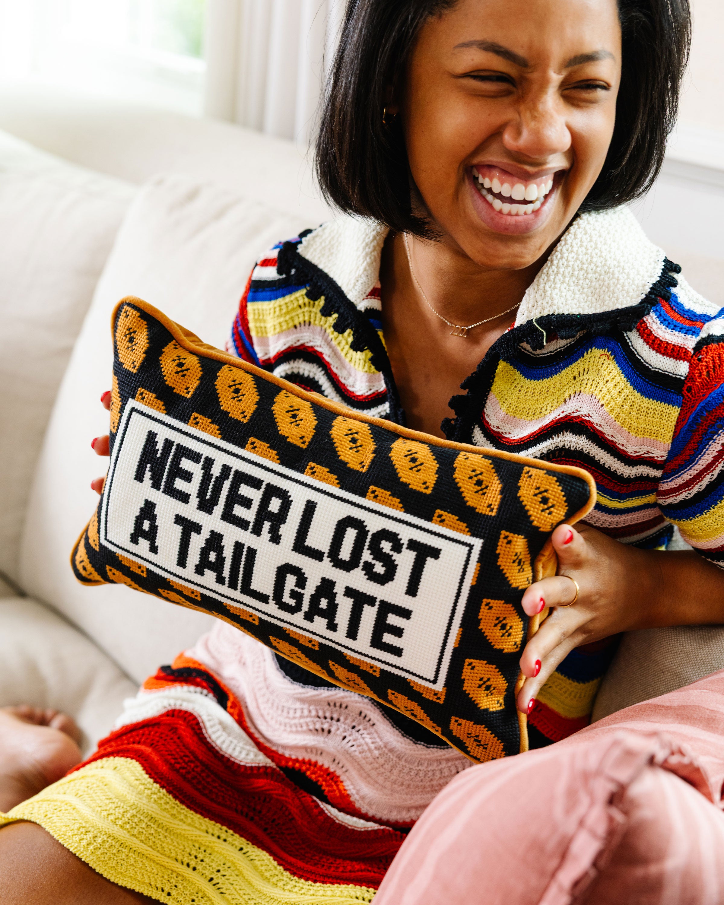 Never Lost A Tailgate Needlepoint Pillow – Furbish Studio
