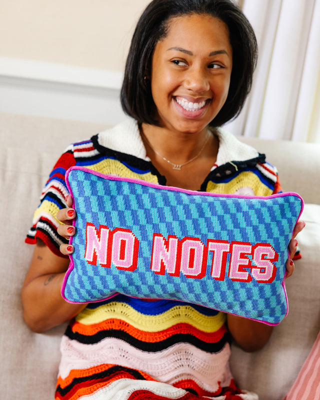 No Notes Needlepoint Pillow - Furbish Studio