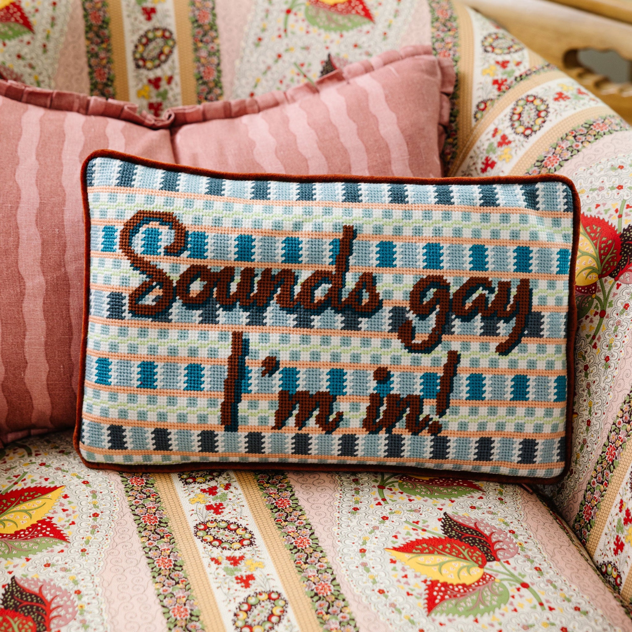 Sounds Gay Needlepoint Pillow – Furbish Studio