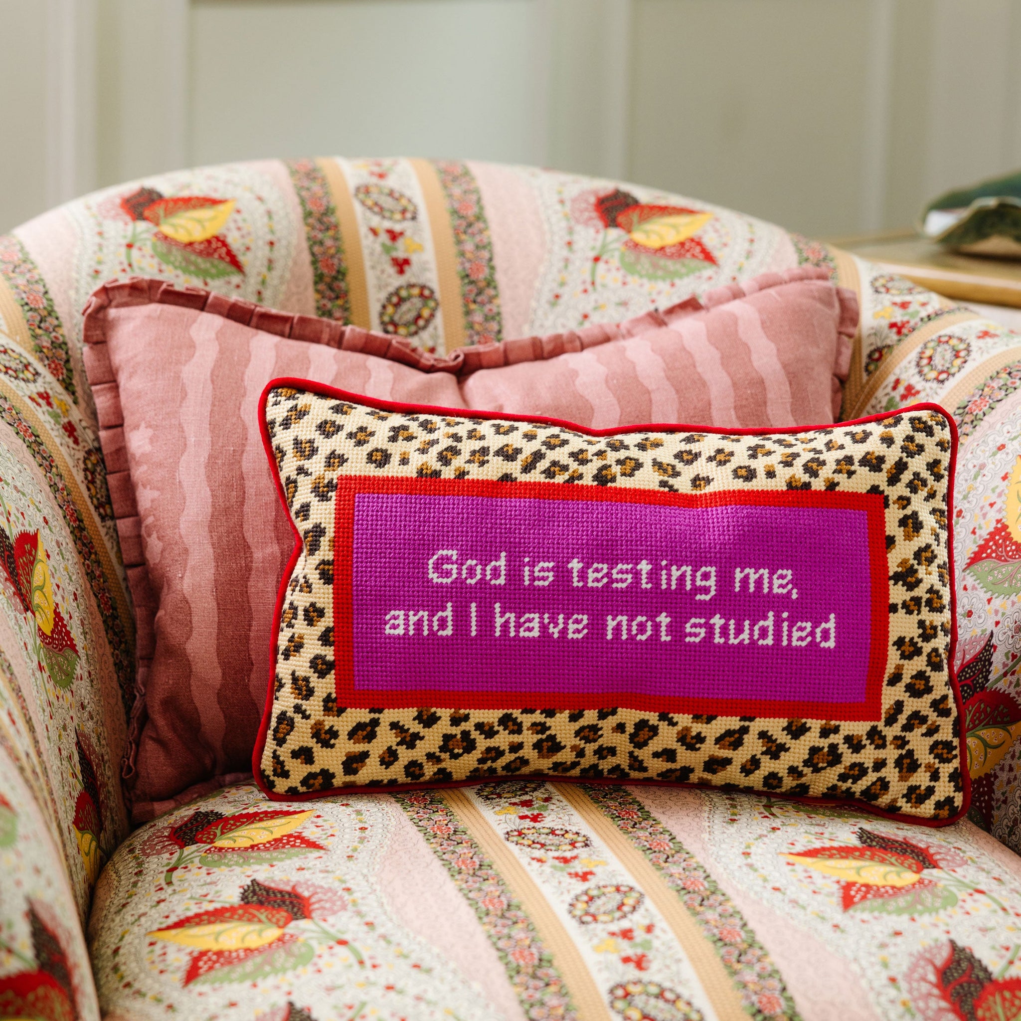 verdy creativedrugstore CDS pillow クッション God Testing Me Needlepoint Pillow - Furbish Studio