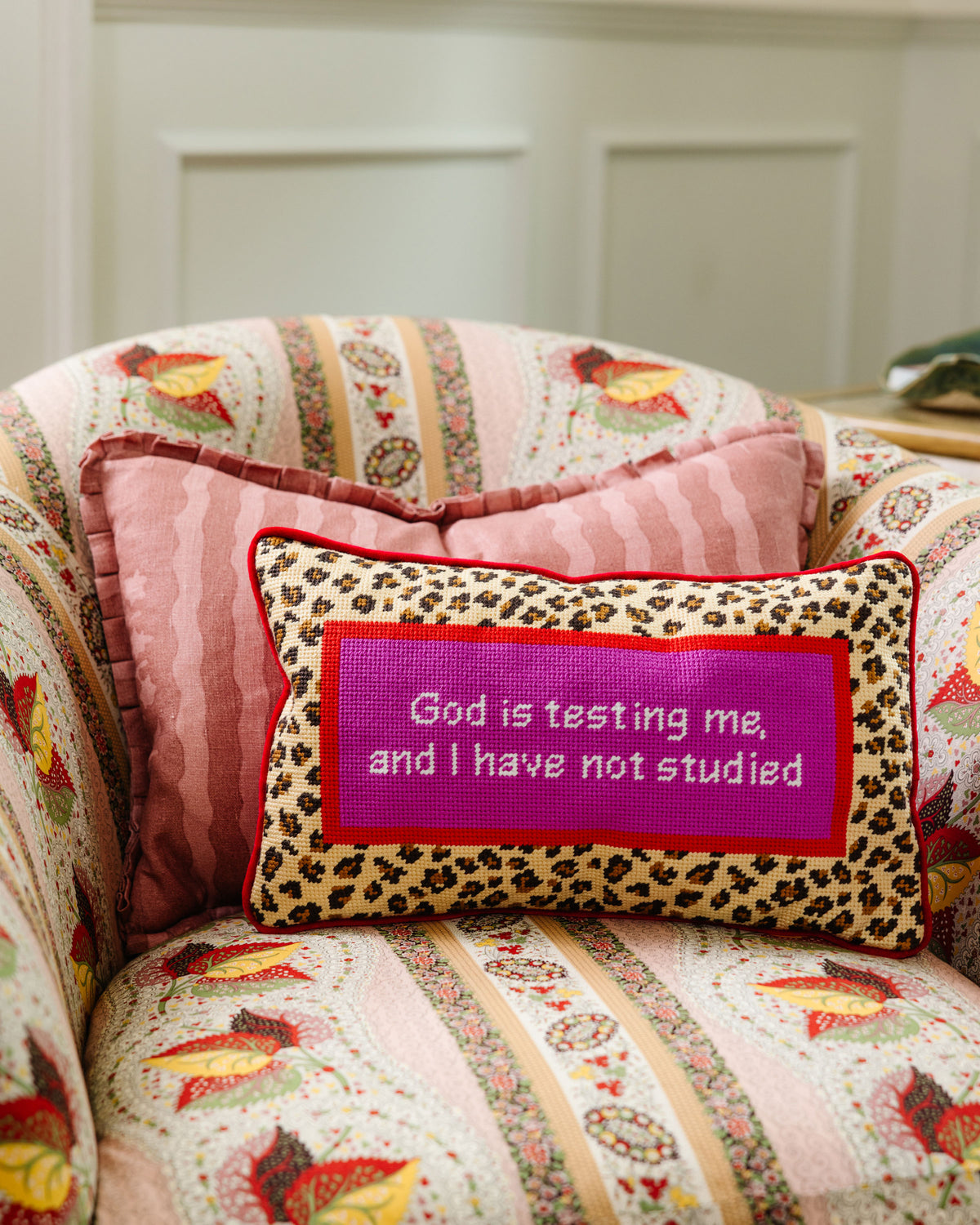 God Testing Me Needlepoint Pillow