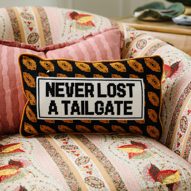 Never Lost A Tailgate Needlepoint Pillow - Furbish Studio