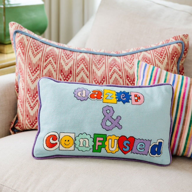 Dazed & Confused Needlepoint Pillow - Furbish Studio