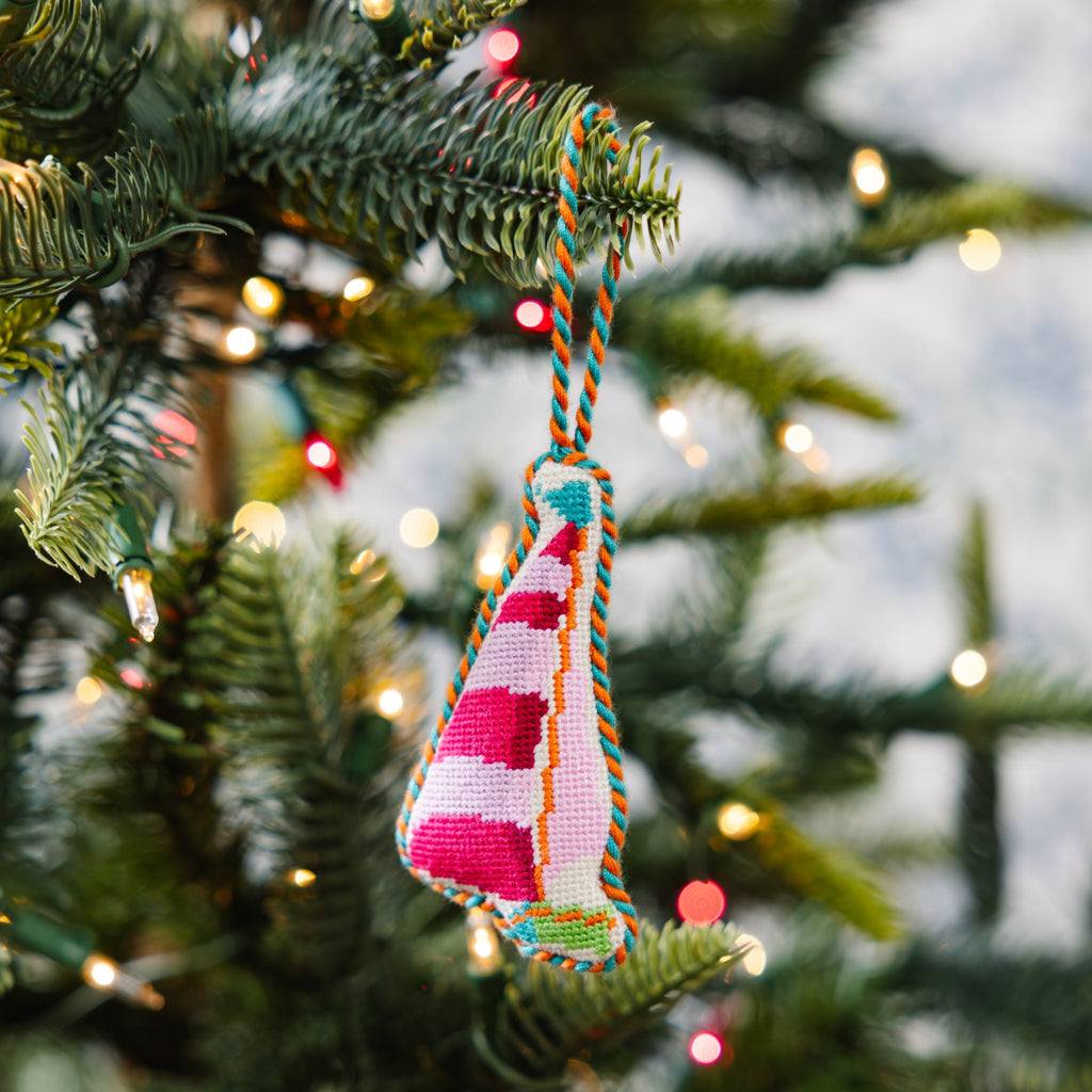 Needlepoint Icon Ornament - Sailboat - Furbish Studio