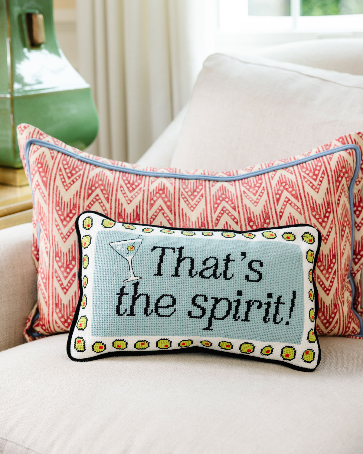 That's The Spirit Needlepoint Pillow - Furbish Studio