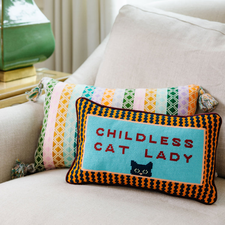 Cat Lady Needlepoint Pillow - Furbish Studio