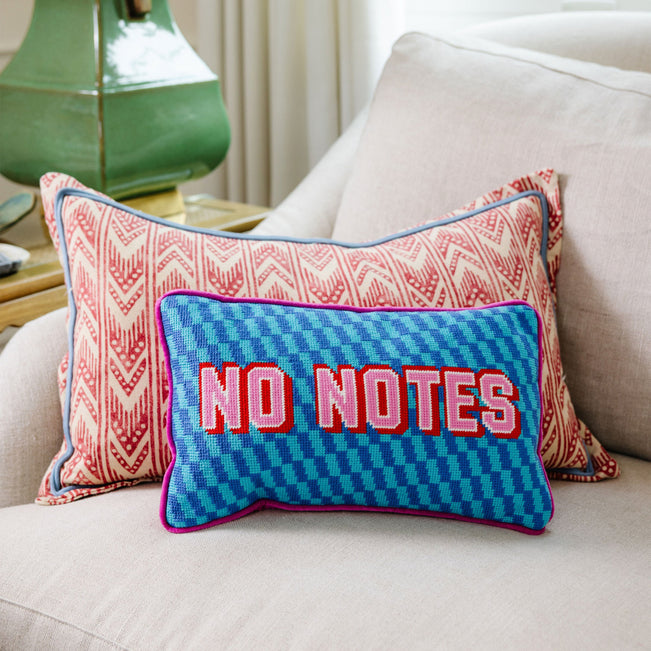 No Notes Needlepoint Pillow - Furbish Studio
