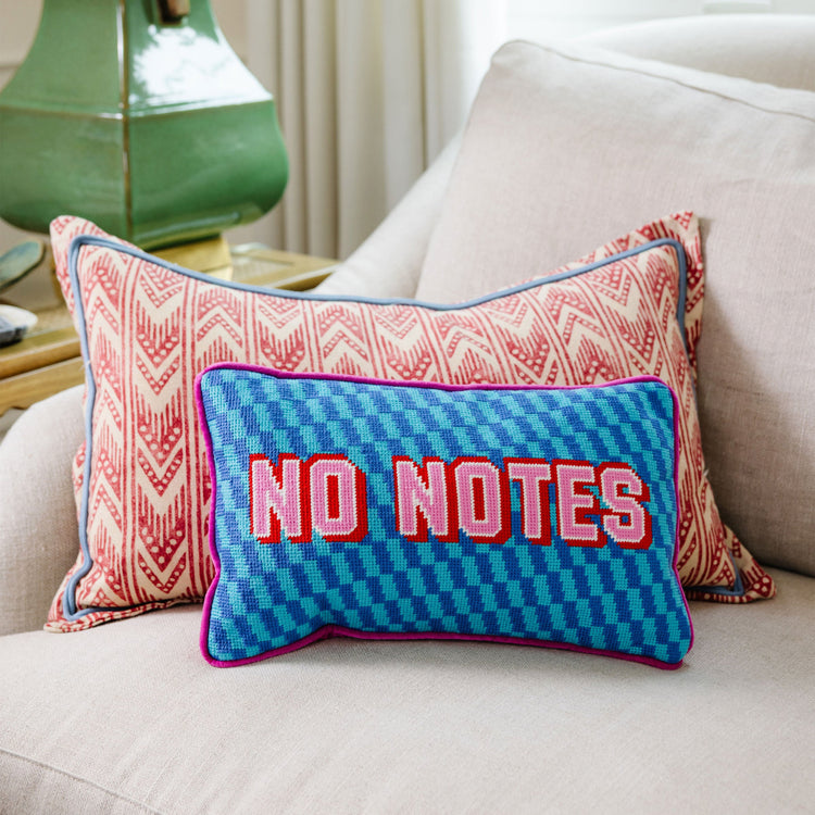 No Notes Needlepoint Pillow - Furbish Studio
