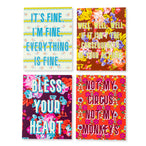 Boxed Greeting Card S/8 - Stripe Floral - Furbish Studio