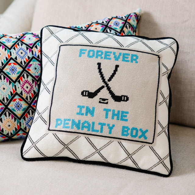 Penalty Box Needlepoint Pillow - Furbish Studio