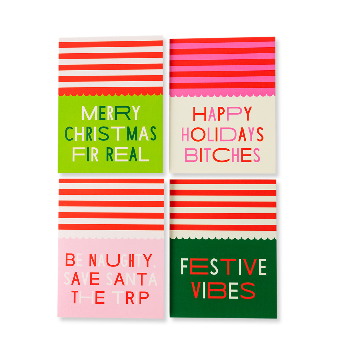 Boxed Greeting Card S 8 Scallop Stripe
