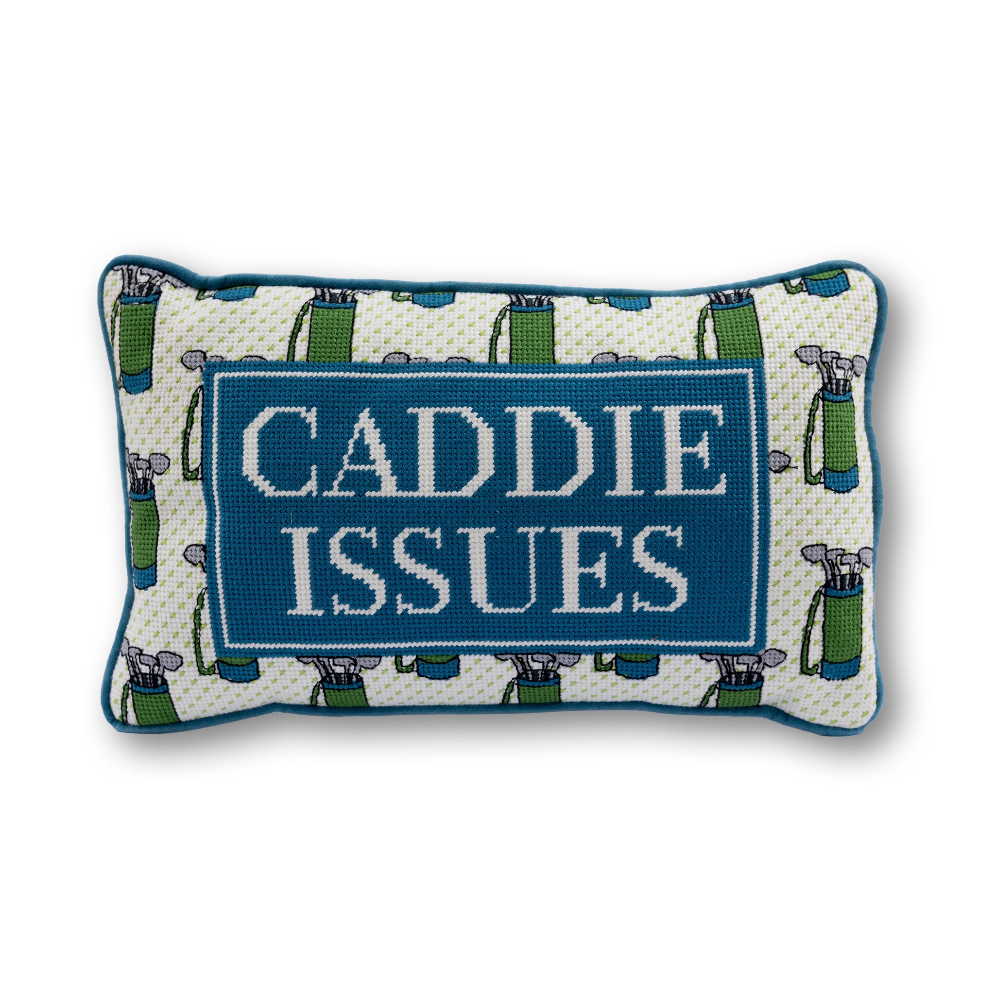 Caddie Issues Needlepoint Pillow - Furbish Studio