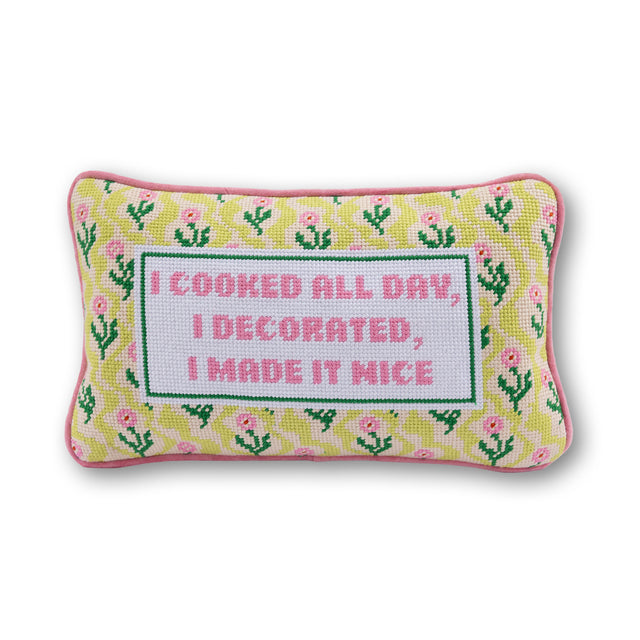 Made it Nice Needlepoint Pillow - Furbish Studio