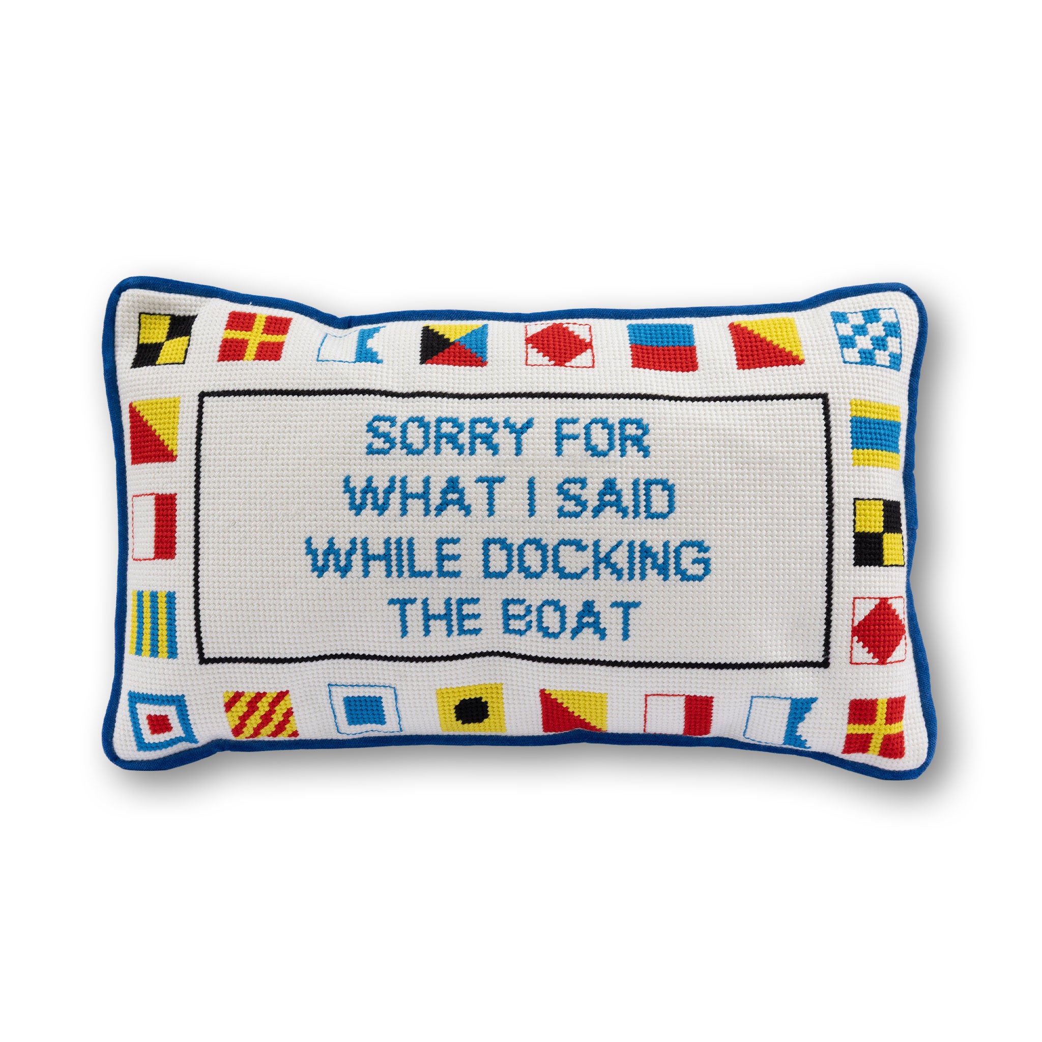 Furbish Studio - Docking The Boat Needlepoint Pillow