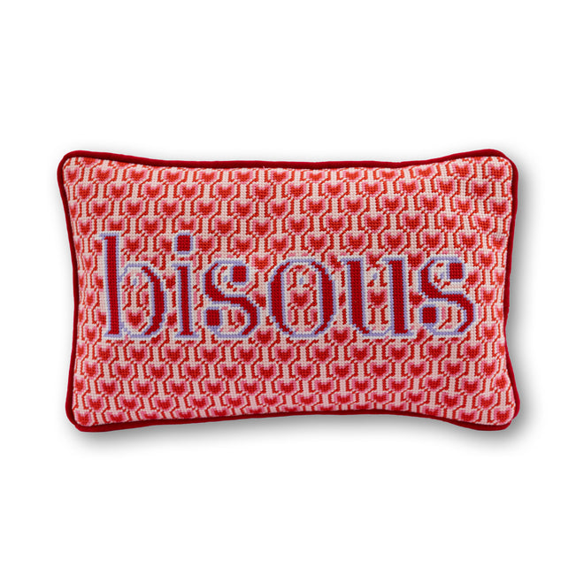 Bundle - Bisous Needlepoint Pillow - Furbish Studio