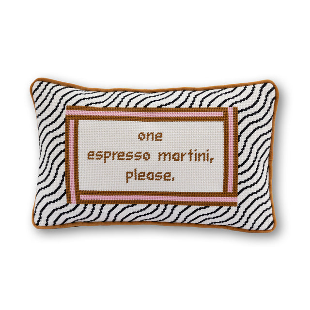 Espresso Martini Needlepoint Pillow - Furbish Studio