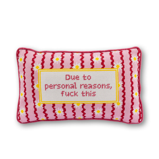 F This Needlepoint Pillow - Furbish Studio