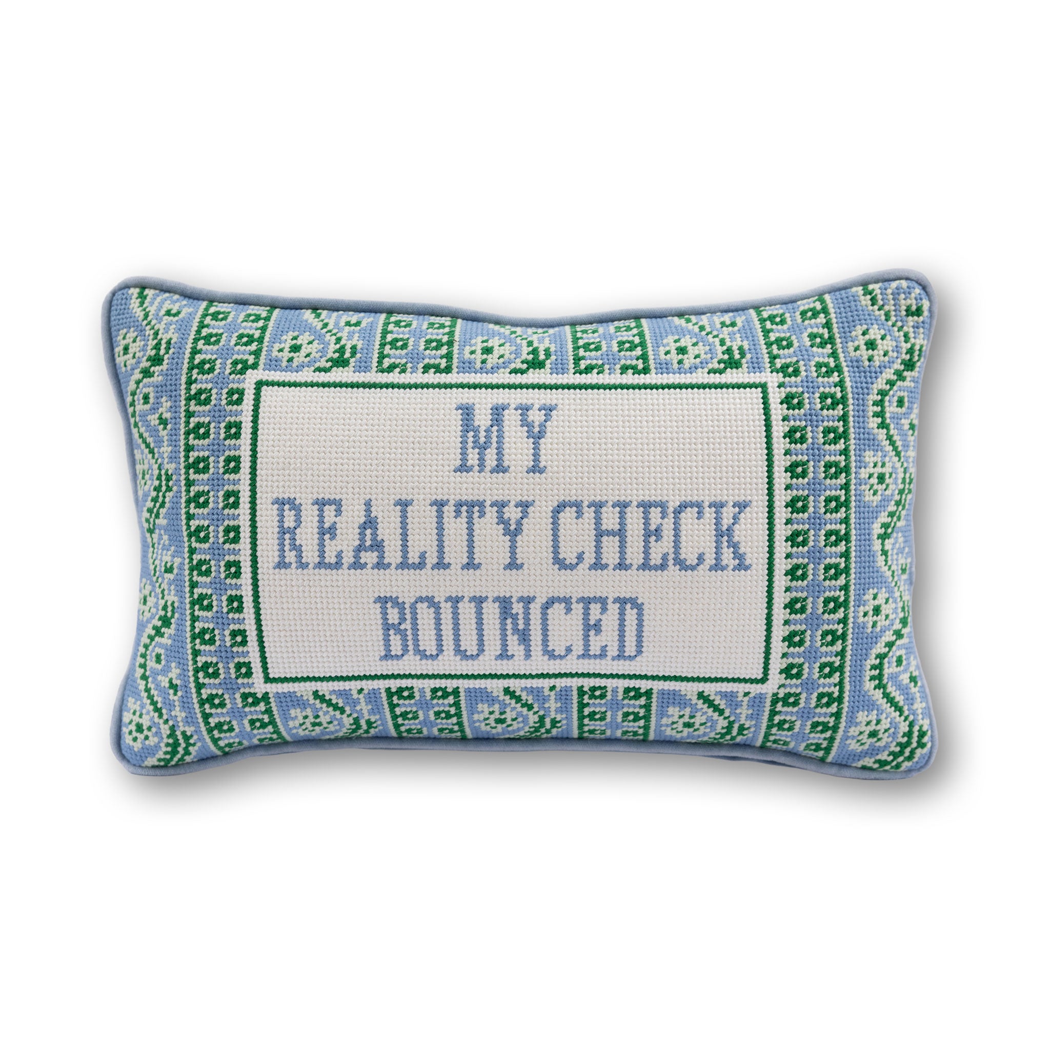 Reality Check Needlepoint Pillow - Furbish Studio