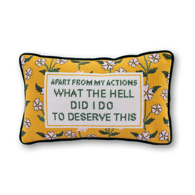 What the Hell Needlepoint Pillow - Furbish Studio