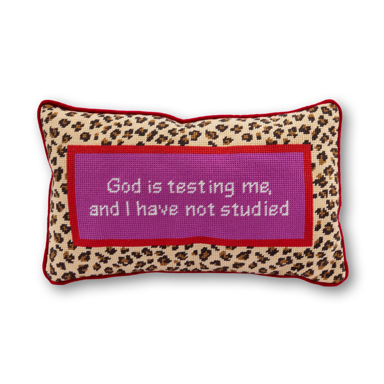 God Testing Me Needlepoint Pillow - Furbish Studio