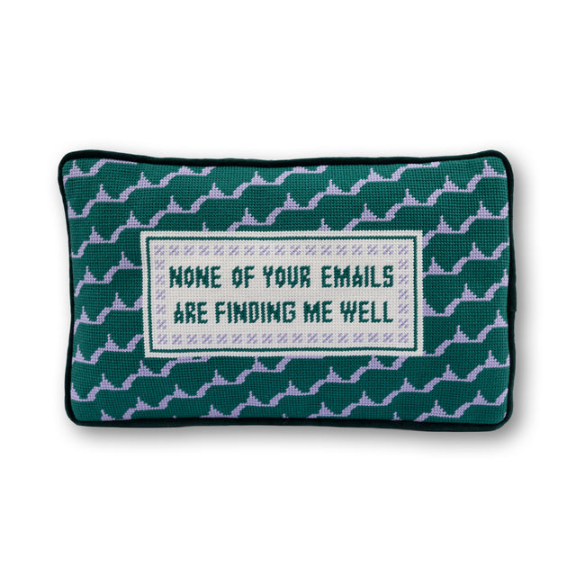 Emails Finding Me Needlepoint Pillow - Furbish Studio