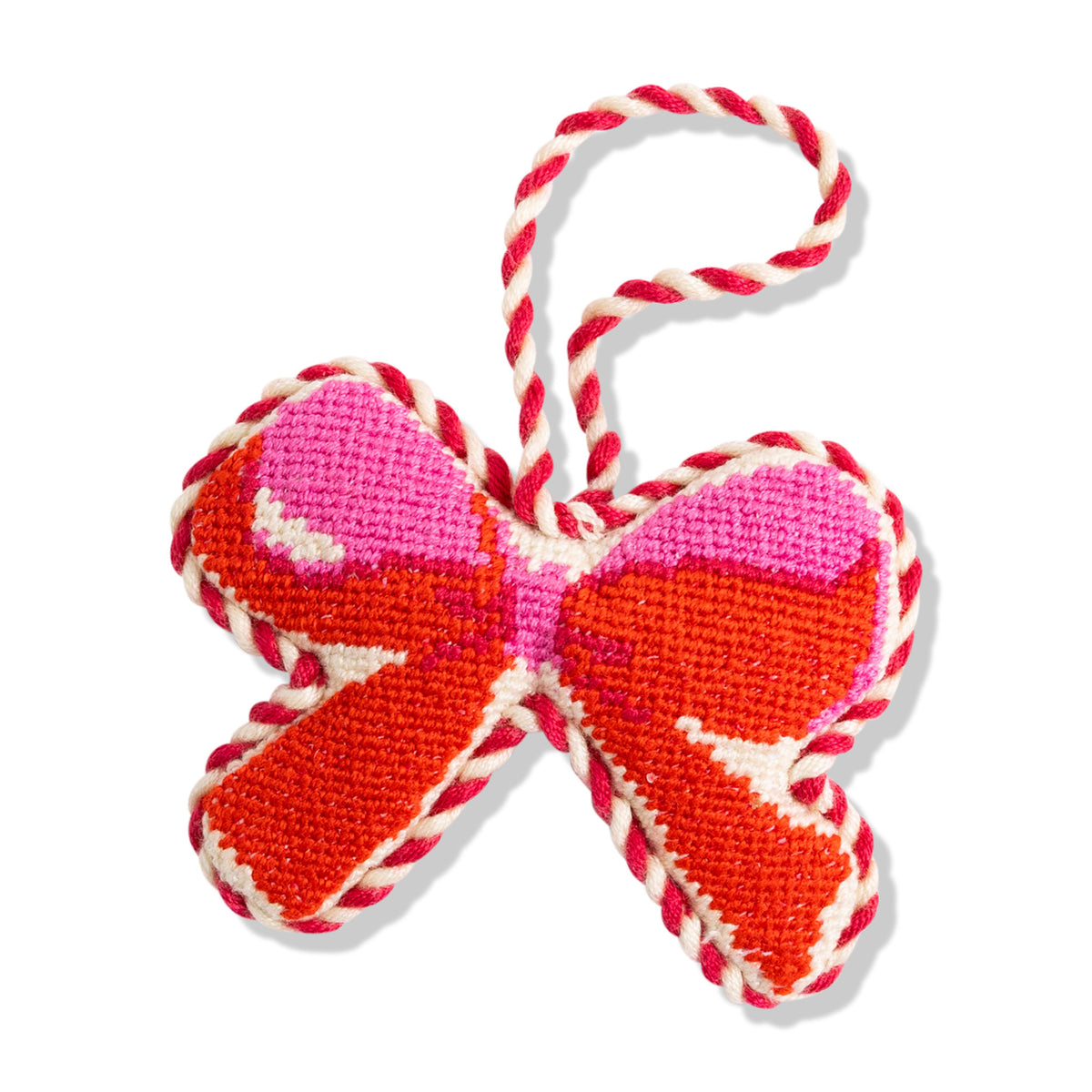 Needlepoint Icon Ornament - Bow - Furbish Studio