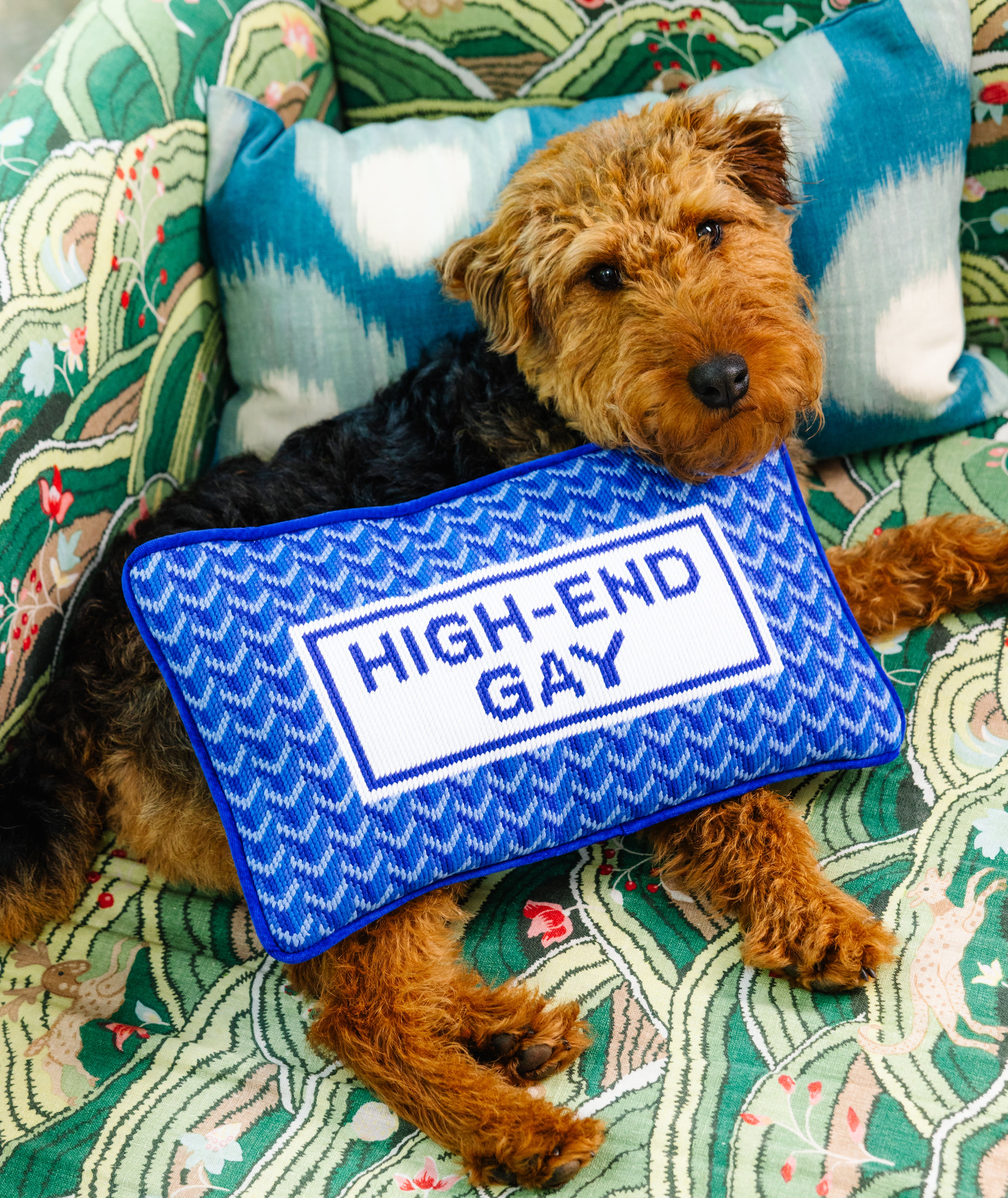 High End Gay Needlepoint Pillow | Furbish Studio