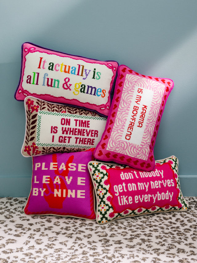 Fun And Games Needlepoint Pillow - Furbish Studio