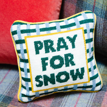 Pray For Snow Needlepoint Pillow - Furbish Studio