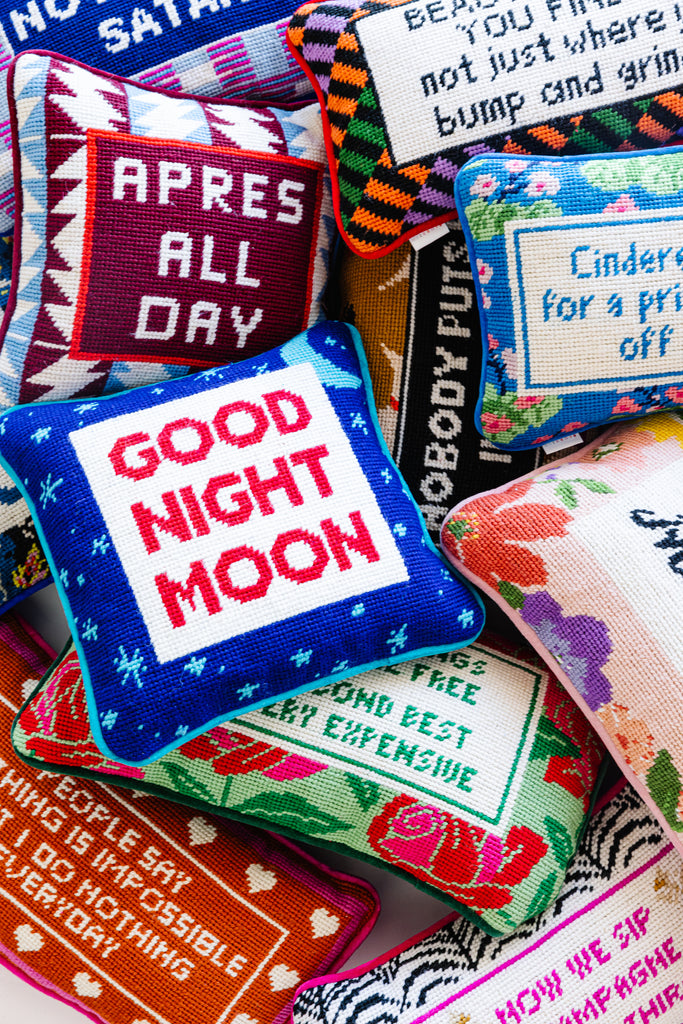 Good Night Moon Needlepoint Pillow - Furbish Studio