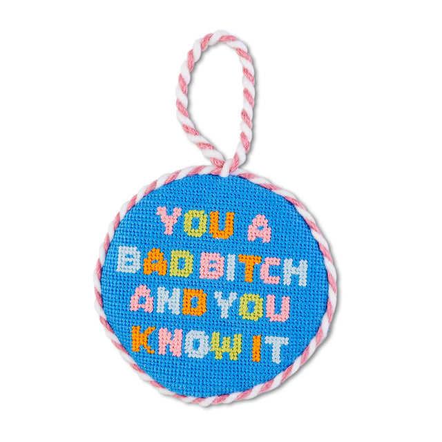 Needlepoint Ornament - Bad Bitch - Furbish Studio