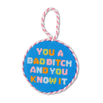 Needlepoint Ornament - Bad Bitch - Furbish Studio